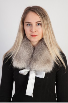 Grey fox fur collar - neck warmer